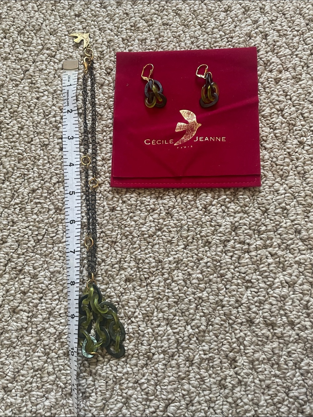 Cecile Jeanne necklace and earrings set